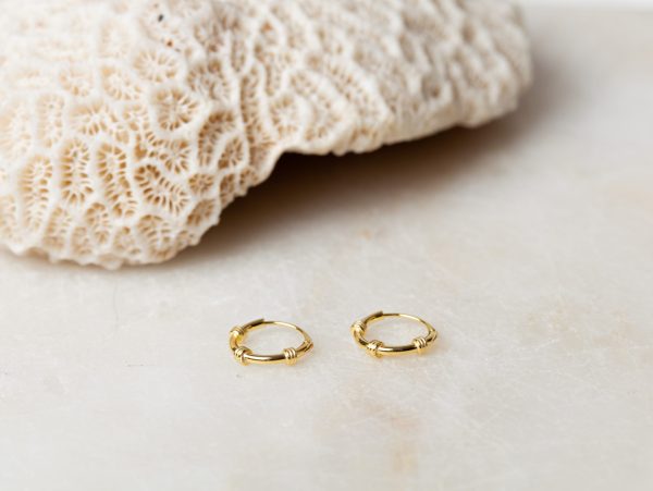 Oorbellen Hoop Earrings Gold Adyra 10mm 925 sterling zilver en 18K goud Laura Design
