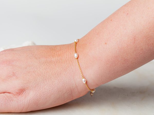 Armband Bracelet Pearl Amaya 925 sterling zilver en 18K goud zoetwaterparel Laura Design