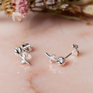 1e afbeelding Oorbellen Earstud Pearl Rosa 925 sterling zilver zoetwaterparel Laura Design