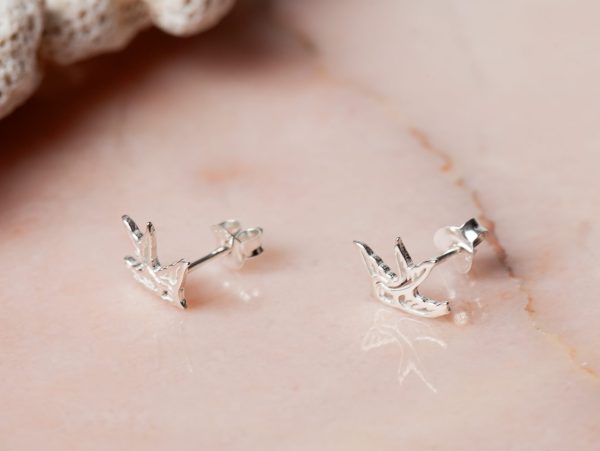 Oorbellen Earstud Open Swallow 925 sterling zilver Laura Design