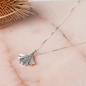 Ketting Necklace Ginkgo Mariken 925 sterling zilver mat Laura Design