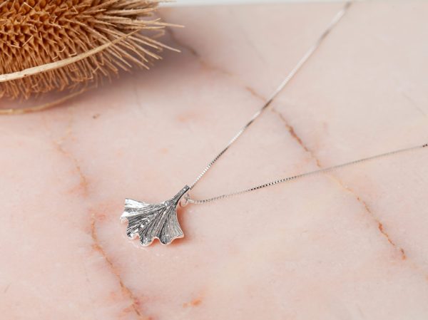 Ketting Necklace Ginkgo Mariken 925 sterling zilver mat Laura Design