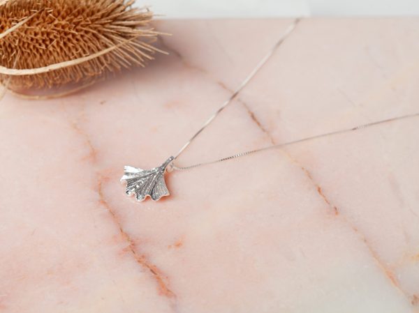 Ketting Necklace Ginkgo Mariken 925 sterling zilver mat Laura Design