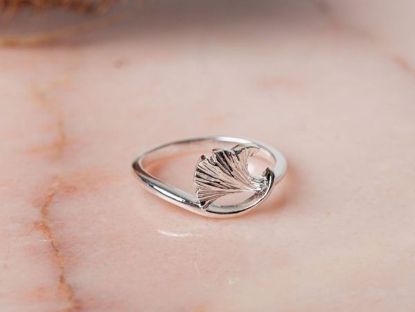 1e afbeelding Ring Ginkgo Biloba 925 sterling zilver Laura Design