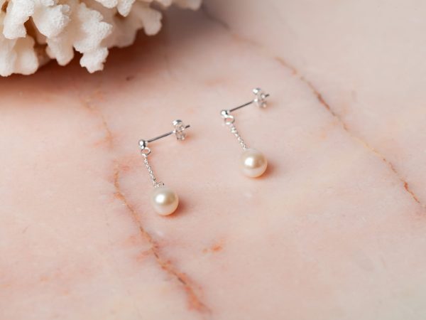 Oorbellen Earring Pearl Anais 925 sterling zilver zoetwaterparel Laura Design