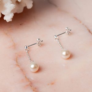 Oorbellen Earring Pearl Anais 925 sterling zilver zoetwaterparel Laura Design