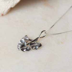 Ketting Necklace Ginkgo Branch 925 sterling zilver Laura Design