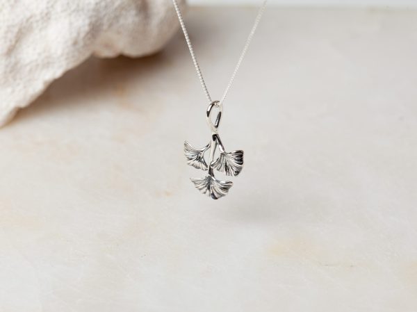 Ketting Necklace Ginkgo Branch 925 sterling zilver Laura Design