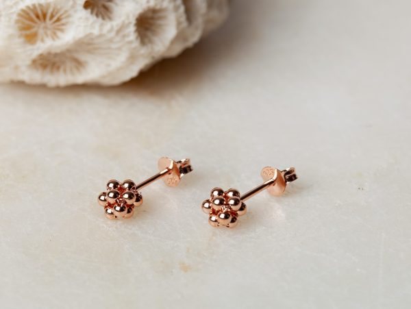 Oorbellen Earstud Ciara 925 sterling zilver en 18K roségoud Laura Design