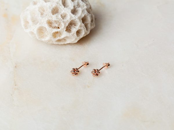 Oorbellen Earstud Ciara 925 sterling zilver en 18K roségoud Laura Design