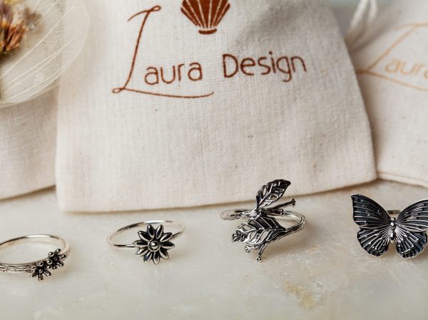 Ring Flora, Ring Daisy, Ring Petal & Ring Papillon 925 sterling zilver Laura Design