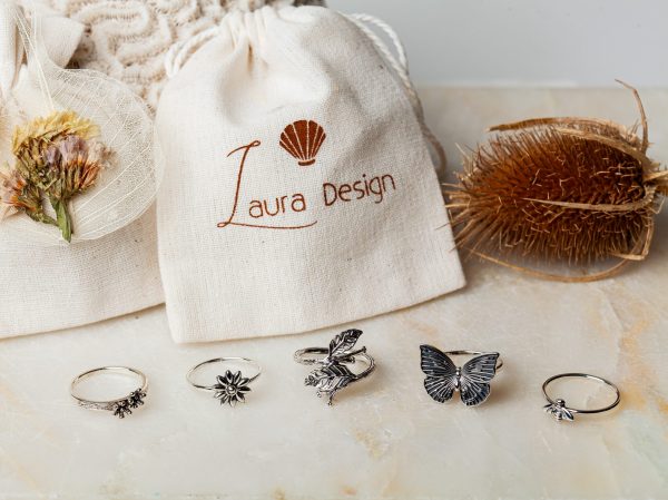 Ring Flora, Ring Daisy, Ring Petal, Ring Papillon & Ring Little Bee 925 sterling zilver Laura Design