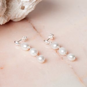 Oorbellen Earring Pearl Amaris 925 sterling zilver zoetwaterparel Laura Design