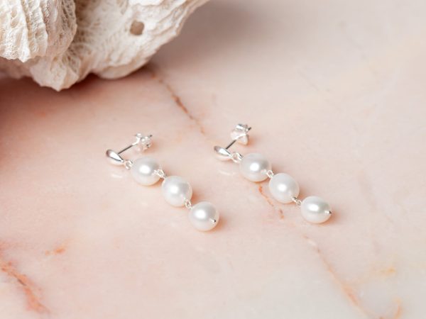 Oorbellen Earring Pearl Amaris 925 sterling zilver zoetwaterparel Laura Design