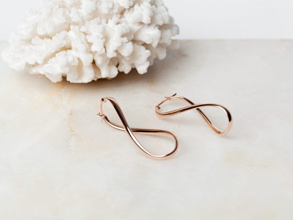 Oorbellen Hoop Earrings Twist Chic 925 sterling zilver en 18K roségoud Laura Design