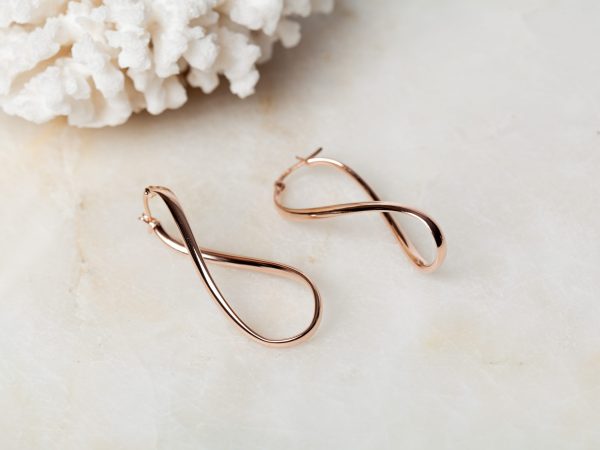 Oorbellen Hoop Earrings Twist Chic 925 sterling zilver en 18K roségoud Laura Design