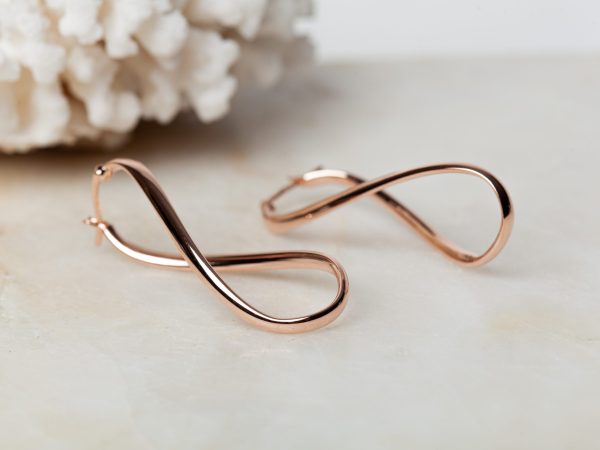 Oorbellen Hoop Earrings Twist Chic 925 sterling zilver en 18K roségoud Laura Design