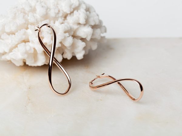 Oorbellen Hoop Earrings Twist Chic 925 sterling zilver en 18K roségoud Laura Design