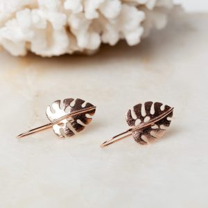 Oorbellen Earring Lidia 925 sterling zilver en 18K roségoud mat Laura Design 1e