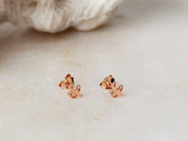 Oorbellen Earstud Little Fiore 925 sterling zilver en 18K roségoud Laura Design