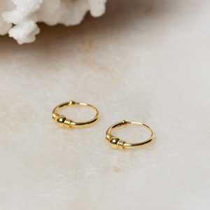 Oorbellen Hoop Earrings Gold Aylin 925 sterling zilver en 18K goud Laura Design 1e