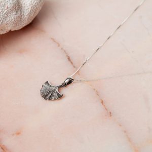 Ketting Necklace Ginkgo Leaf 925 sterling zilver Laura Design 1e