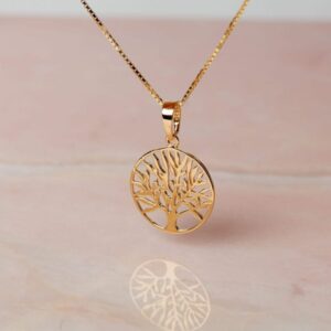 Ketting Necklace Albero della Vita 925 sterling zilver en 18K goud Laura Design