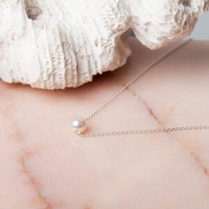 Ketting Necklace Savannah 925 sterling zilver zoetwaterparel Laura Design