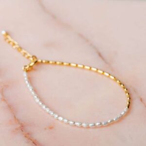 Parel armband Bracelet Pearl Riley 925 sterling zilver en 18K goud zoetwaterparel Laura Design