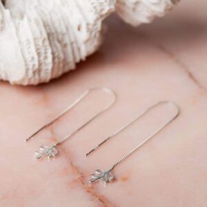 Bladvormige oorbellen Ear Threader Fiore 925 sterling zilver Laura Design