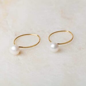 Parel oorbellen Earring Pearl Addison 925 sterling zilver en 18K goud zoetwaterparel Laura Design