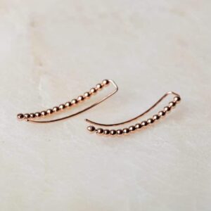 Oorbellen Ear Climber Pearline 925 sterling zilver en 18K roségoud Laura Design