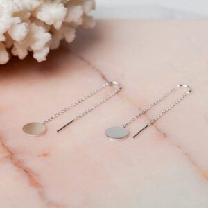 Oorbellen met munthanger Ear Threader Monete 925 sterling zilver Laura Design