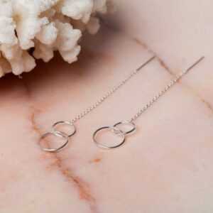 Geometrische oorbellen Ear Threader Cerchi 925 sterling zilver Laura Design