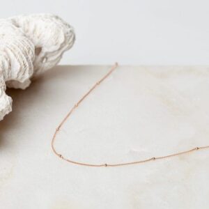 Ketting met bolletjes schakel Necklace Holly 925 sterling zilver en 18K roségoud Laura Design