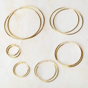 Oorbellen Hoop Earrings Candy 30 mm, 35 mm, 45 mm, 50 mm, 55 mm en 70 mm 925 sterling zilver en 18K roségoud Laura Design