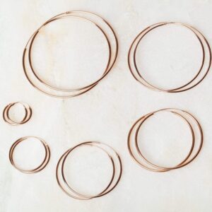 Oorbellen Hoop Earrings Candy 18 mm, 35 mm, 40 mm, 50 mm, 60 mm en 70 mm 925 sterling zilver en 18K roségoud Laura Design
