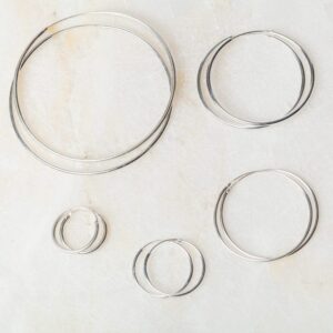 Oorbellen Hoop Earrings Candy 35 mm, 45 mm, 50 mm, 60 mm en 70 mm 925 sterling zilver Laura Design