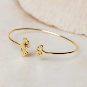 Ginkgo blad armband Bracelet Little Ginkgo Leaf 925 sterling zilver en 18K goud Laura Design