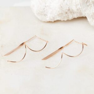 Spiraalvormige oorbellen Ear Threader Faya 925 sterling zilver en 18K roségoud mat Laura Design
