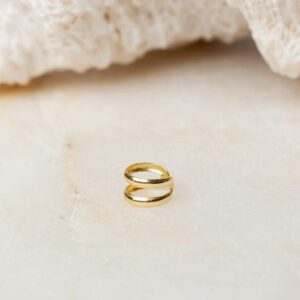 Oorbel zonder gaatje Ear Cuff Emily 925 sterling zilver en 18K goud Laura Design