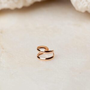 Oorbel zonder gaatje Ear Cuff Emily 925 sterling zilver en 18K roségoud Laura Design