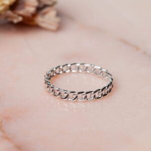 Verstijfde chain Ring Chain Elegant 925 sterling zilver Laura Design