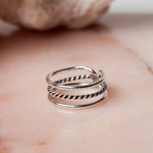 Moderne 3-in-1 Ring Dané 925 sterling zilver oxidized Laura Design