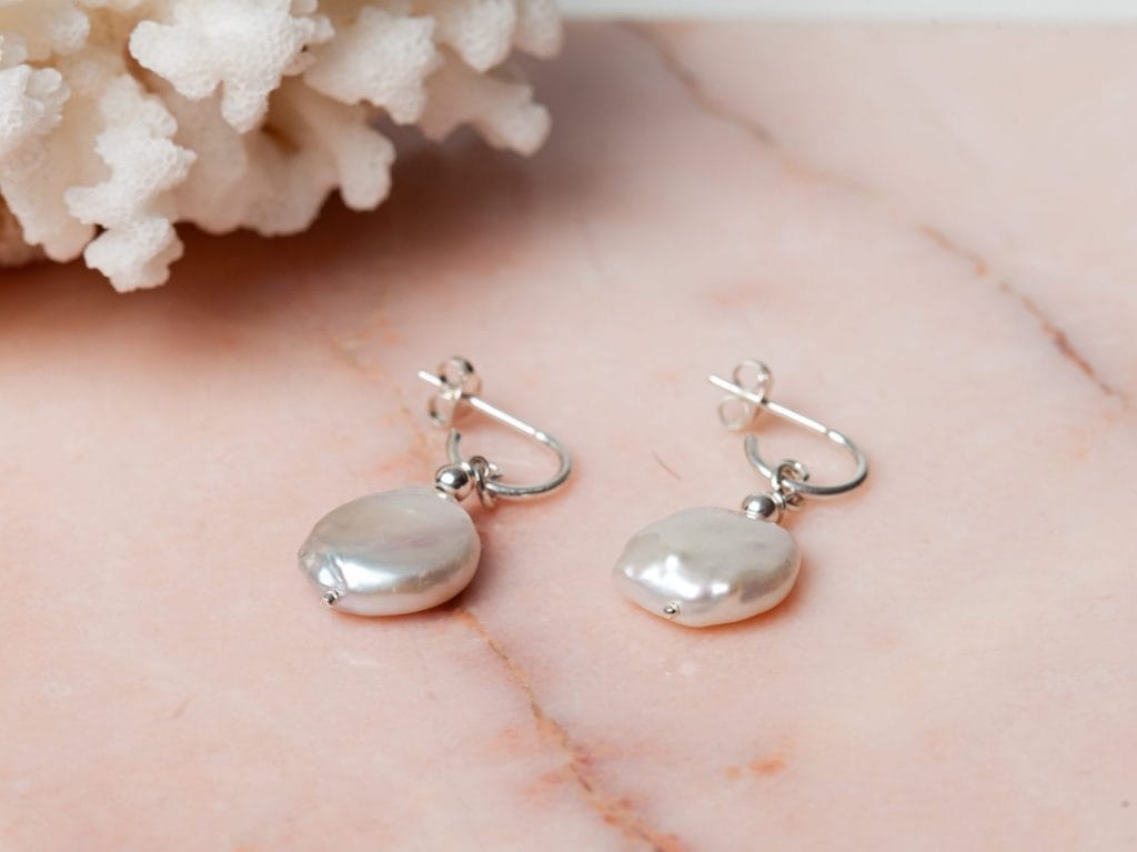 Parel oorbellen Earring Pearl Yara 925 sterling zilver en zoetwaterparel Laura Design