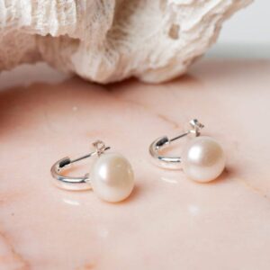 Parel oorbellen Earring Pearl Elina 925 sterling zilver en zoetwaterparel Laura Design