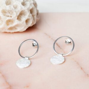 Geometrische oorbellen Earring Ambiente 925 sterling zilver mat Laura Design