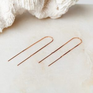 Oorbellen Ear Threader Base Fili 925 sterling zilver en 18K roségoud Laura Design