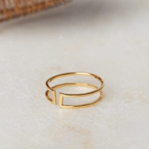 Open Ring Abby 925 sterling zilver en 18K goud Laura Design