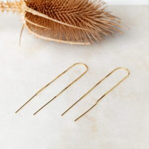 Oorbellen Ear Threader Base Fili 925 sterling zilver en 18K goud Laura Design